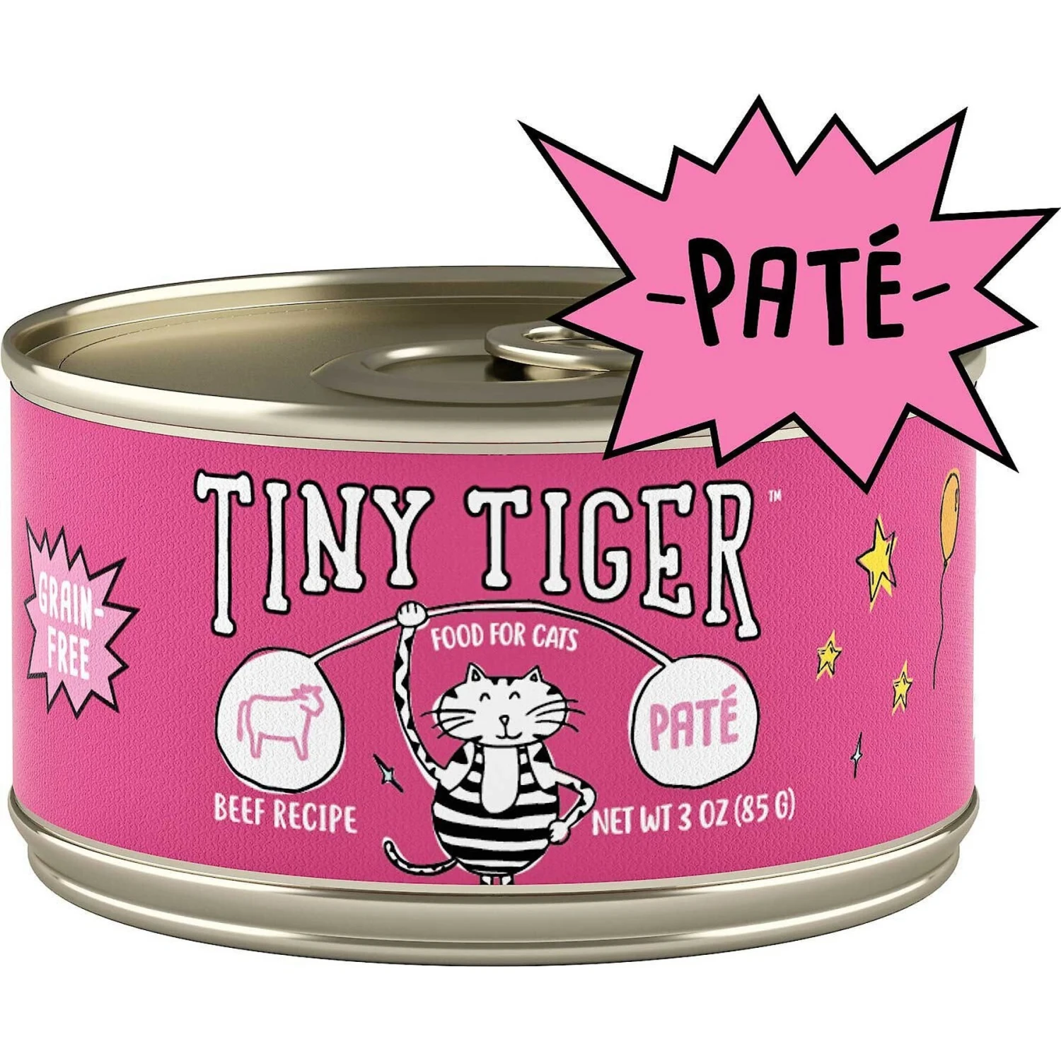 Tiny Tiger Pate Beef Recipe Grain-Free Canned Cat Food & Tiny Tiger Catnip Craze Flavor Filled Cat Treats 4 Tiny Tiger Pate Beef Recipe Grain-Free Canned Cat Food & Tiny Tiger Catnip Craze Flavor Filled Cat Treats - Image 2