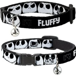 Buckle-Down Disney Nightmare Before Christmas 7 Personalized Breakaway Cat Collar With Bell