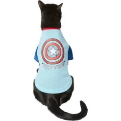 Marvel 's Captain America "Hero Vibes" Dog & Cat T-shirt -Blue Buffalo Shop 311925 PT2. AC SS1800 V1643323727
