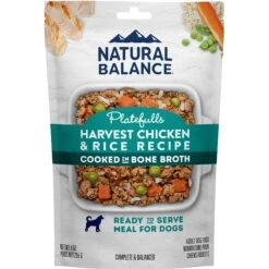 Natural Balance Platefulls Harvest Chicken & Rice Recipe Wet Dog Food, 9-oz Pouch, Case Of 12
