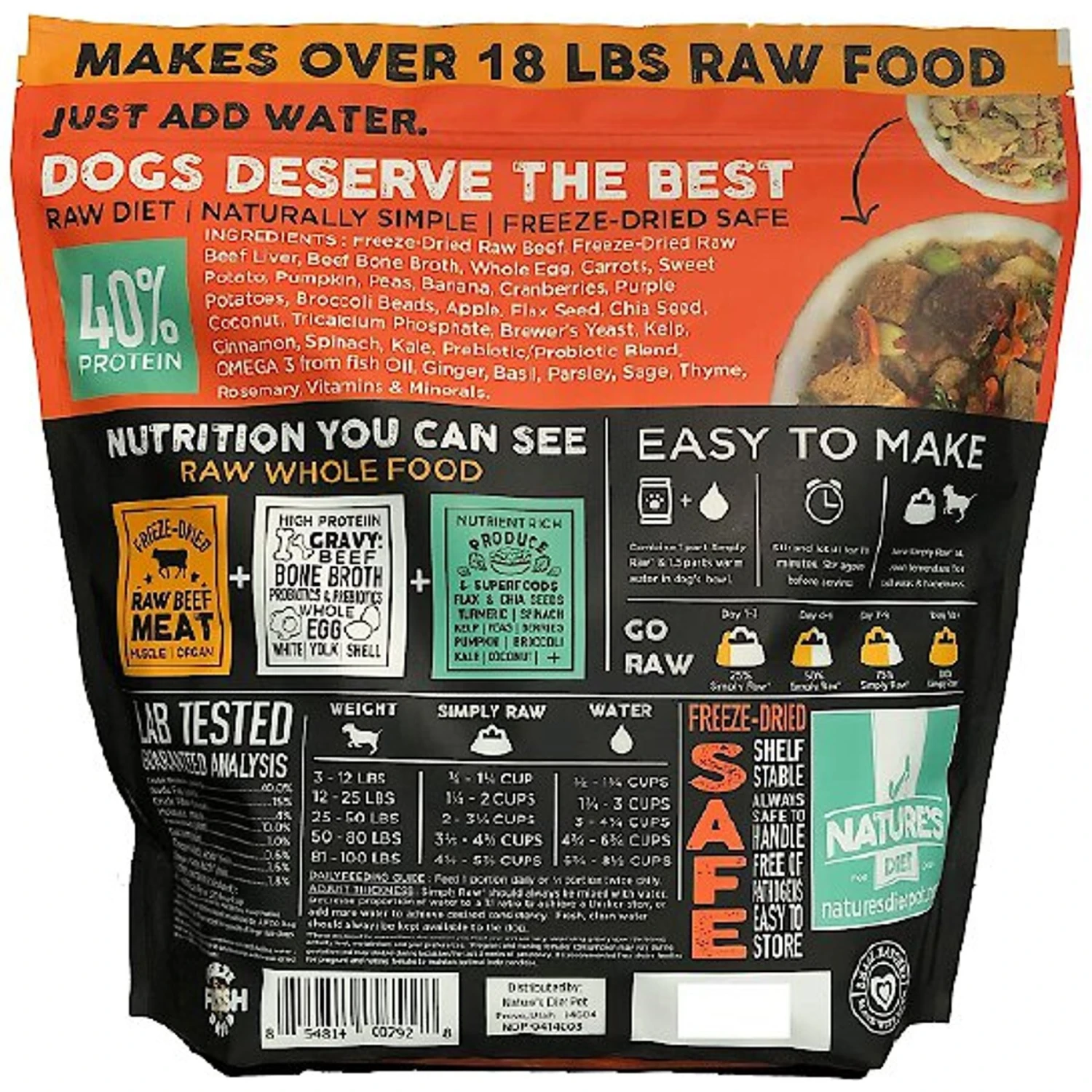 Nature's Diet Fresh Beef Simply Raw Freeze-Dried Dog Food, 3-lb Bag 4 Nature's Diet Fresh Beef Simply Raw Freeze-Dried Dog Food, 3-lb Bag - Image 2