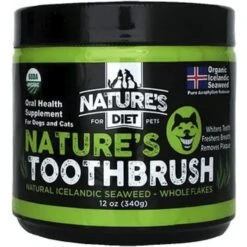 Nature's Diet Toothbrush Systemic Plaque Remover Dry Dog Food Topping, 14.8-oz Jar