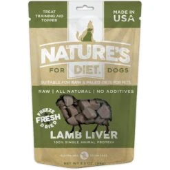 Nature's Diet Lamb Liver Raw Freeze-Dried Dog Treats, 3.5-oz Pouch