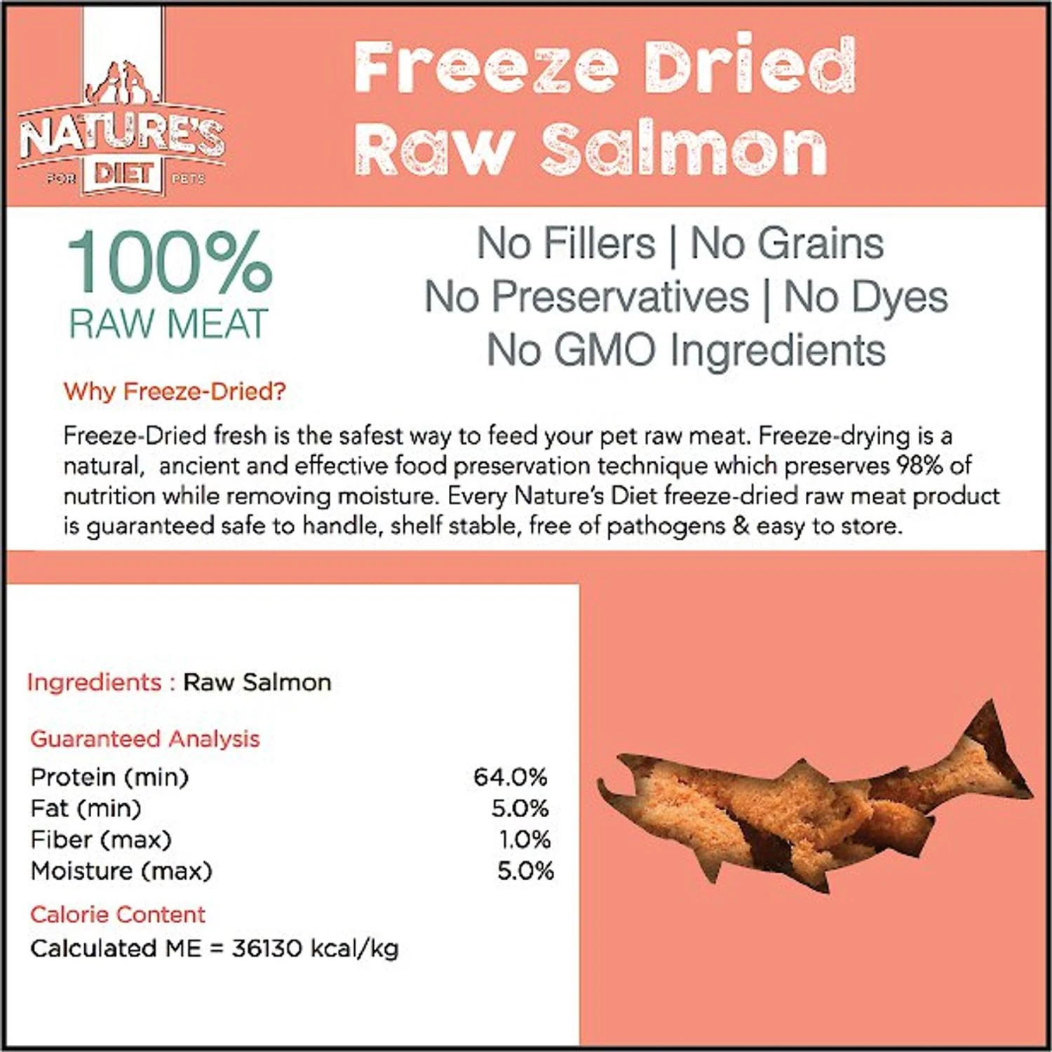 Nature's Diet Salmon Raw Freeze-Dried Dog Treats, 2-oz Pouch 5 Nature's Diet Salmon Raw Freeze-Dried Dog Treats, 2-oz Pouch - Image 3
