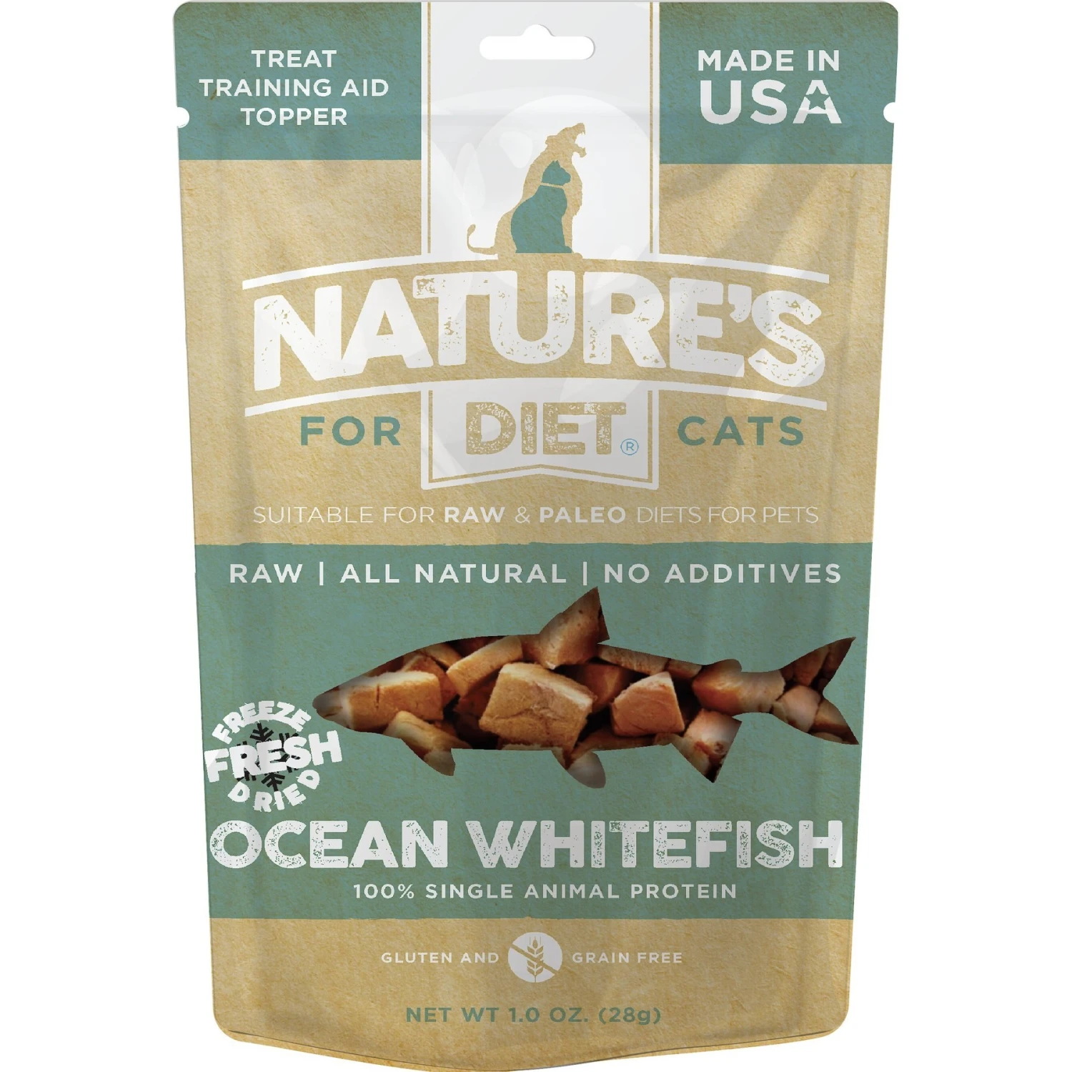 Nature's Diet Whitefish Raw Freeze-Dried Cat Treats, 1-oz Pouch 3 Nature's Diet Whitefish Raw Freeze-Dried Cat Treats, 1-oz Pouch