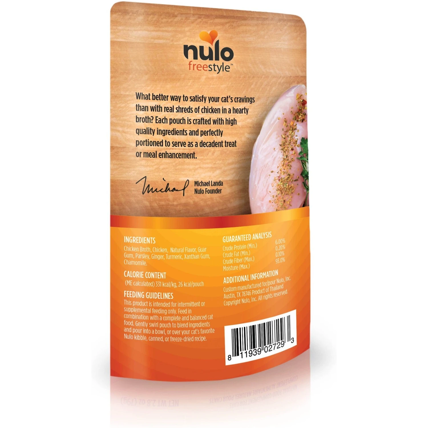 Nulo FreeStyle Chunky Chicken Broth Wet Cat Food, 2.8-oz Pouch, Case Of 24 4 Nulo FreeStyle Chunky Chicken Broth Wet Cat Food, 2.8-oz Pouch, Case Of 24 - Image 2