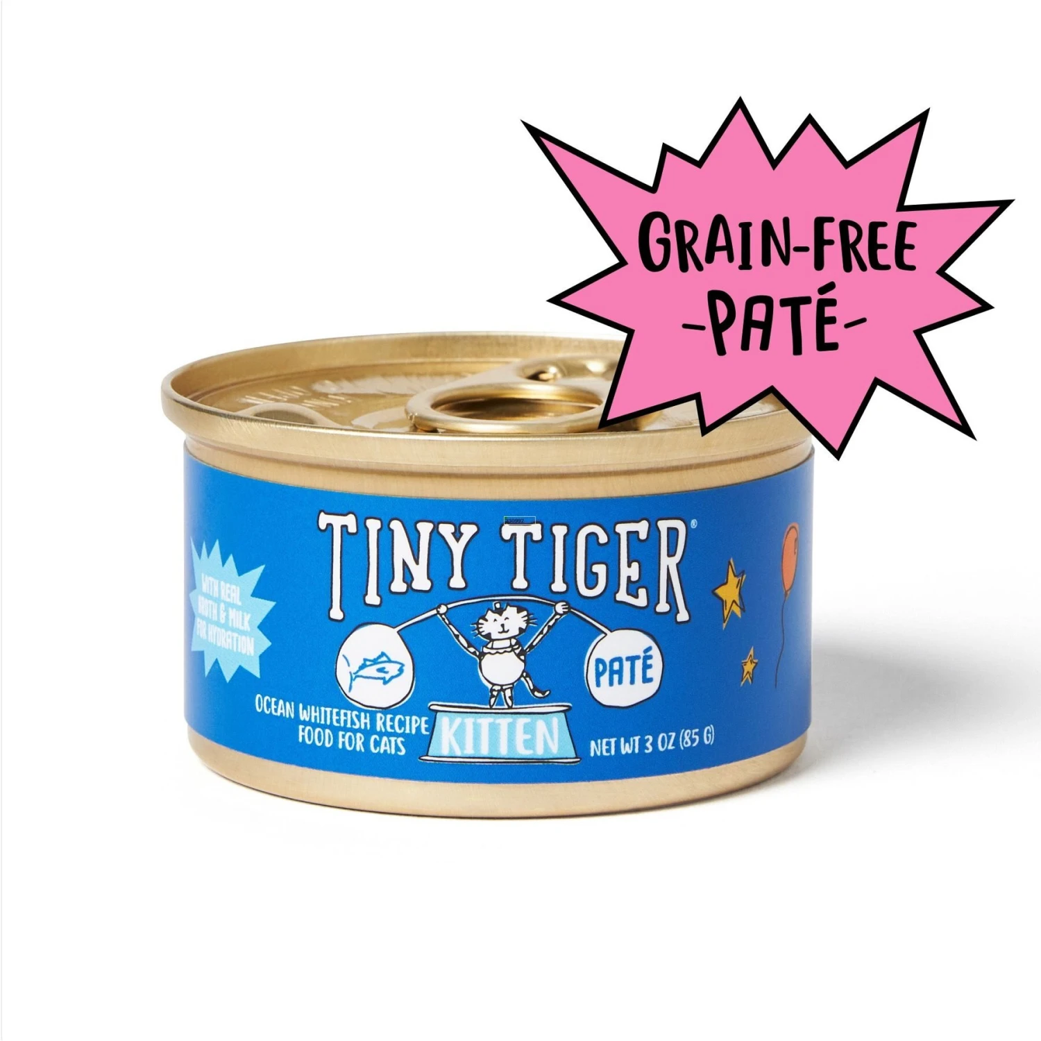 Tiny Tiger, Kitten Classic, Ocean Whitefish Pate Recipe, Canned Cat Food 3 Tiny Tiger, Kitten Classic, Ocean Whitefish Pate Recipe, Canned Cat Food