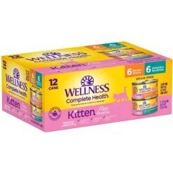 Wellness Complete Health Kitten Variety Pack Grain-Free Canned Cat Food, 3-oz, Case Of 12