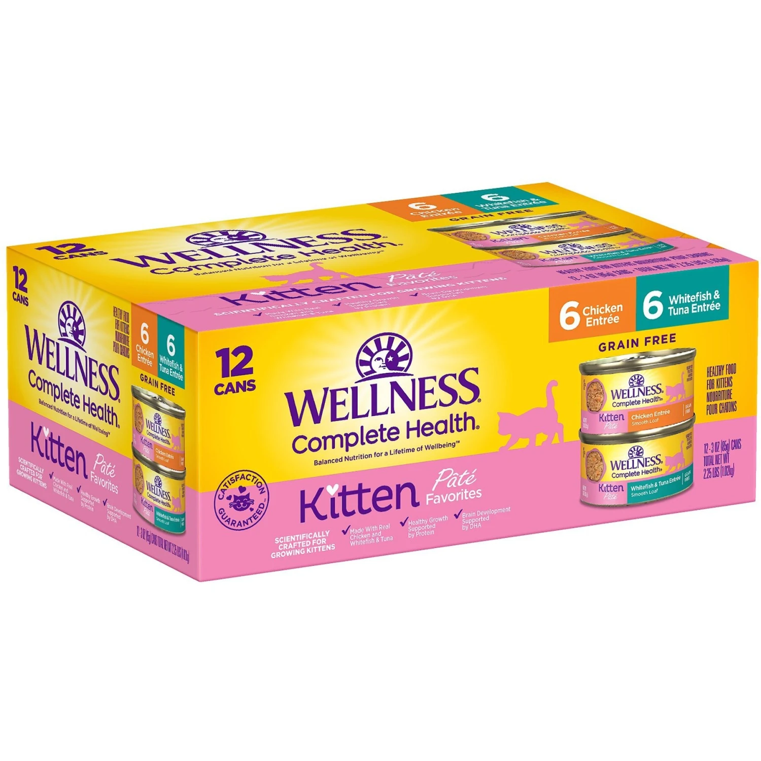 Wellness Complete Health Kitten Variety Pack Grain-Free Canned Cat Food, 3-oz, Case Of 12 3 Wellness Complete Health Kitten Variety Pack Grain-Free Canned Cat Food, 3-oz, Case Of 12
