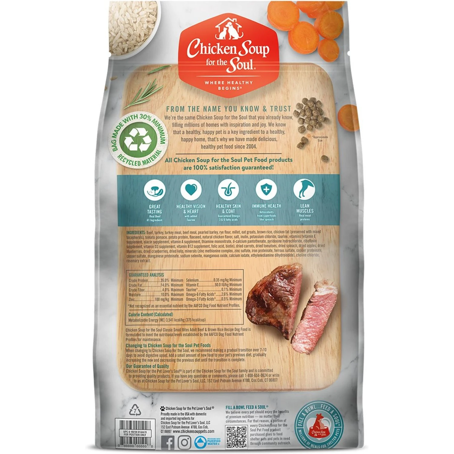 Chicken Soup For The Soul Small Bites Beef & Brown Rice Recipe Adult Dry Dog Food 4 Chicken Soup For The Soul Small Bites Beef & Brown Rice Recipe Adult Dry Dog Food - Image 2