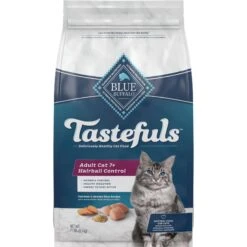 Blue Buffalo Tastefuls Hairball Control Natural Chicken & Brown Rice Recipe Adult 7+ Dry Cat Food & Blue Buffalo Freedom Indoor Mature Chicken Recipe Grain-Free Canned Cat Food -Blue Buffalo Shop 338657 PT5. AC SS1800 V1635912926