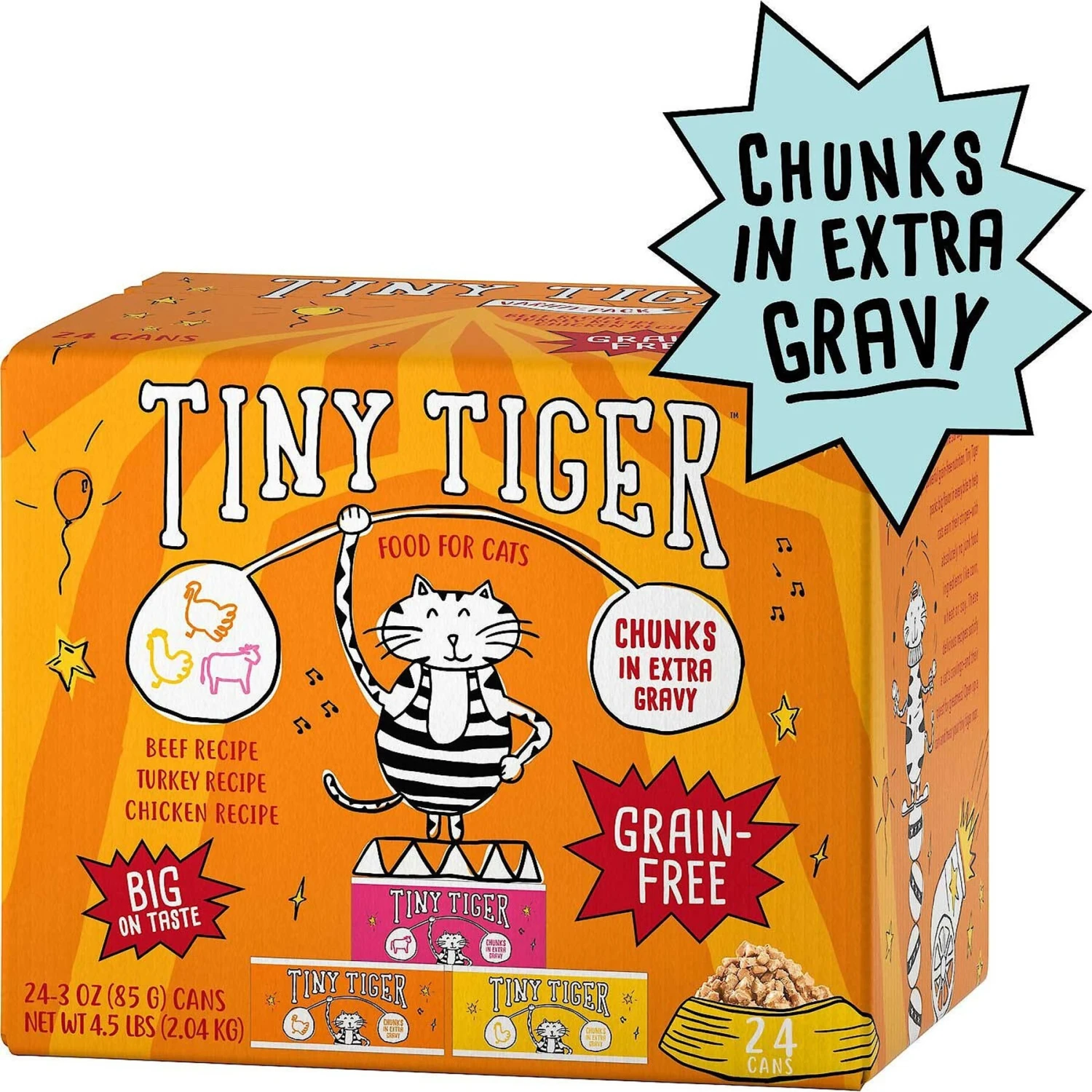 Tiny Tiger, Natural Indoor Recipe Chicken Flavor Dry Cat Food & Tiny Tiger Chunks In EXTRA Gravy Beef & Poultry Recipes Variety Pack Grain-Free Canned Cat Food 8 Tiny Tiger, Natural Indoor Recipe Chicken Flavor Dry Cat Food & Tiny Tiger Chunks In EXTRA Gravy Beef & Poultry Recipes Variety Pack Grain-Free Canned Cat Food - Image 6