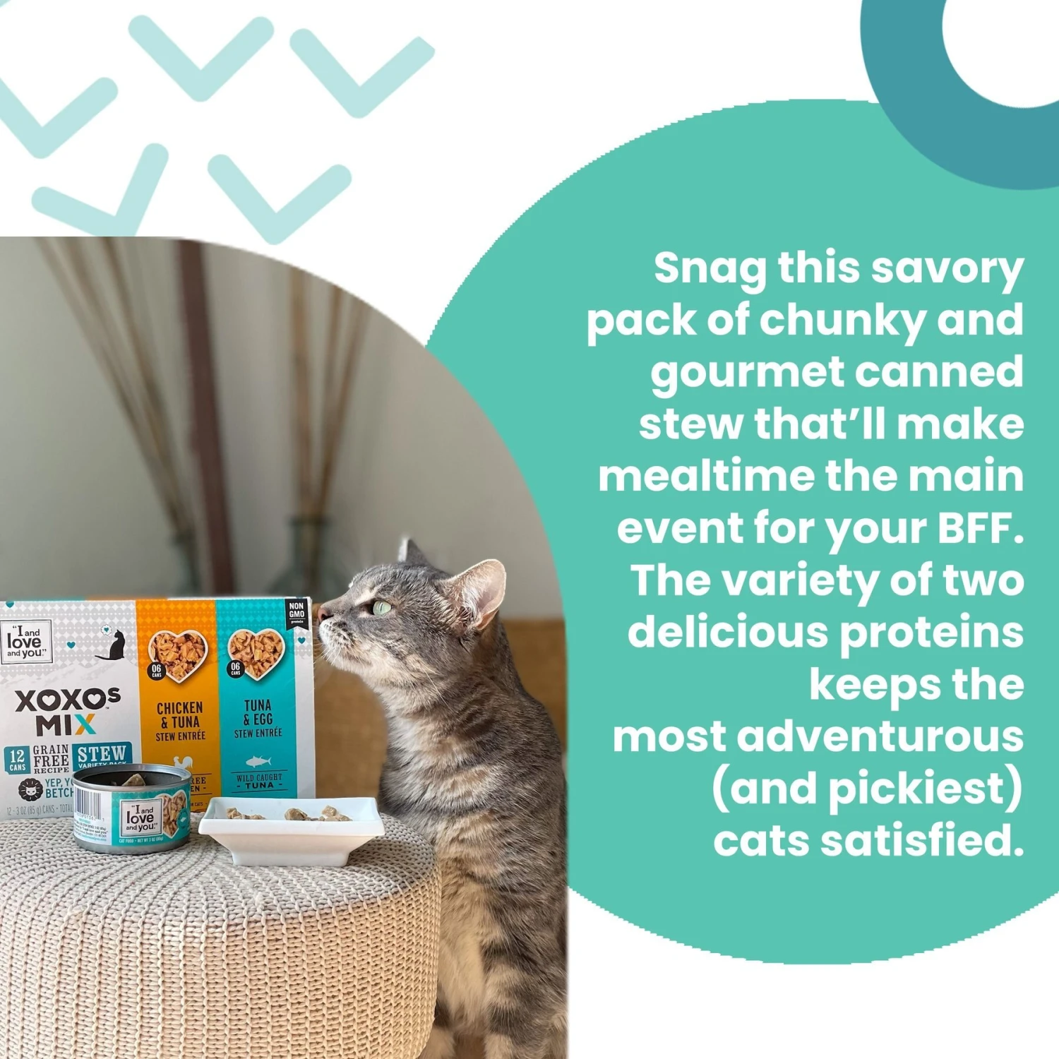 I And Love And You XOXO Tuna & Egg Stew Grain-Free Canned Cat Food, 3-oz Can, Case Of 24 5 I And Love And You XOXO Tuna & Egg Stew Grain-Free Canned Cat Food, 3-oz Can, Case Of 24 - Image 3