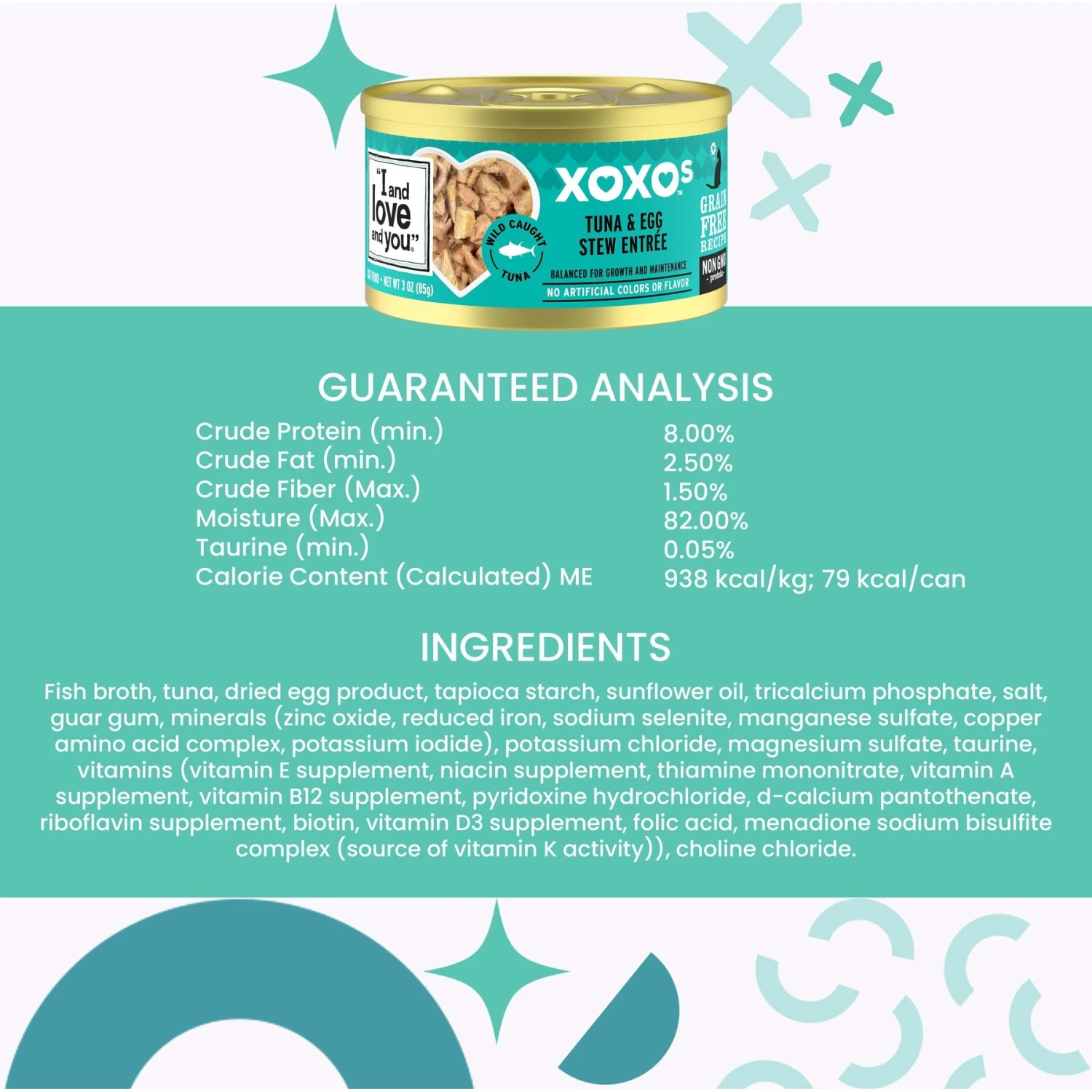 I And Love And You XOXO Tuna & Egg Stew Grain-Free Canned Cat Food, 3-oz Can, Case Of 24 9 I And Love And You XOXO Tuna & Egg Stew Grain-Free Canned Cat Food, 3-oz Can, Case Of 24 - Image 7