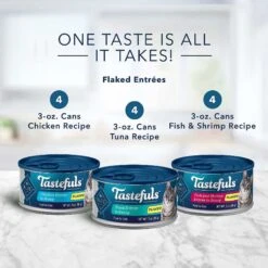 Blue Buffalo Tastefuls Tuna, Chicken, Fish & Shrimp Entrées Variety Pack Flaked Wet Cat Food & Blue Buffalo Wilderness Pate Variety Pack Duck, Chicken & Salmon Grain-Free Cat Canned Food -Blue Buffalo Shop 353336 PT3. AC SS1800 V1639538203