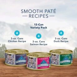 Blue Buffalo Tastefuls Tuna, Chicken, Fish & Shrimp Entrées Variety Pack Flaked Wet Cat Food & Blue Buffalo Wilderness Pate Variety Pack Duck, Chicken & Salmon Grain-Free Cat Canned Food -Blue Buffalo Shop 353336 PT6. AC SS1800 V1639544184