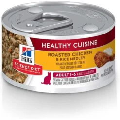 Hill's Science Diet Adult Healthy Cuisine Roasted Chicken & Rice Medley Canned Cat Food & Hill's Science Diet Adult 7+ Tender Dinner Variety Pack Cat Food, 2.8-oz Pouch, Case Of 12 -Blue Buffalo Shop 353411 PT1. AC SS1800 V1639542406