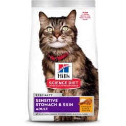 Hill's Science Diet Adult Sensitive Stomach & Sensitive Skin Chicken & Rice Recipe Dry Cat Food & Hill's Science Diet Adult Urinary Hairball Control Savory Chicken Entree Canned Cat Food -Blue Buffalo Shop 353412 PT1. AC SS1800 V1693256130