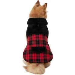 Frisco Mediumweight Plaid Faux Fur Dog & Cat Jacket -Blue Buffalo Shop 353847 PT2. AC SS1800 V1661273430