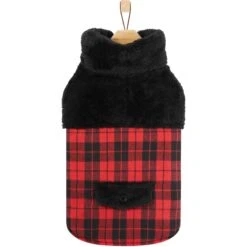 Frisco Mediumweight Plaid Faux Fur Dog & Cat Jacket -Blue Buffalo Shop 353847 PT4. AC SS1800 V1661206460