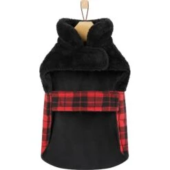 Frisco Mediumweight Plaid Faux Fur Dog & Cat Jacket -Blue Buffalo Shop 353847 PT5. AC SS1800 V1661259569