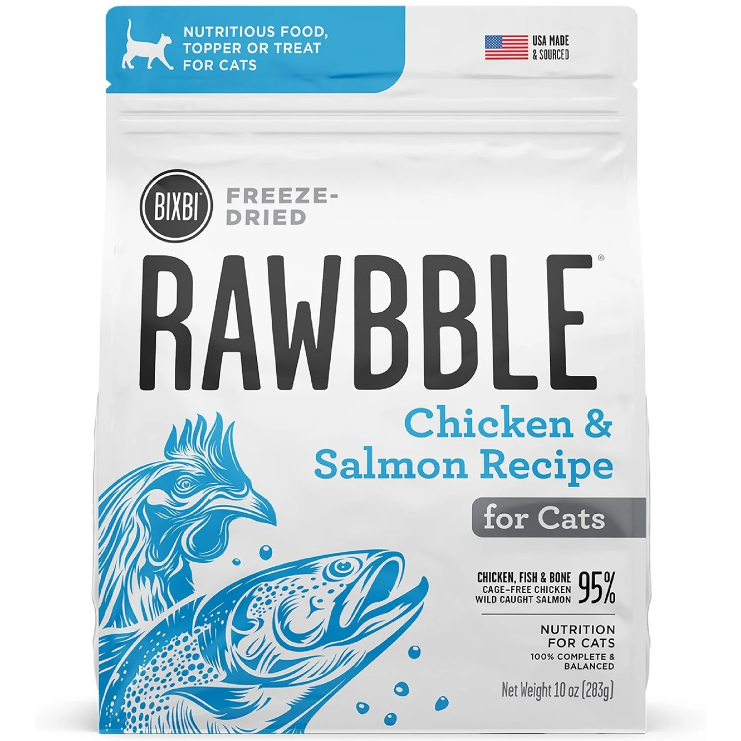 BIXBI RAWBBLE Chicken & Salmon Recipe Grain-Free Freeze-Dried Cat Food 3 BIXBI RAWBBLE Chicken & Salmon Recipe Grain-Free Freeze-Dried Cat Food