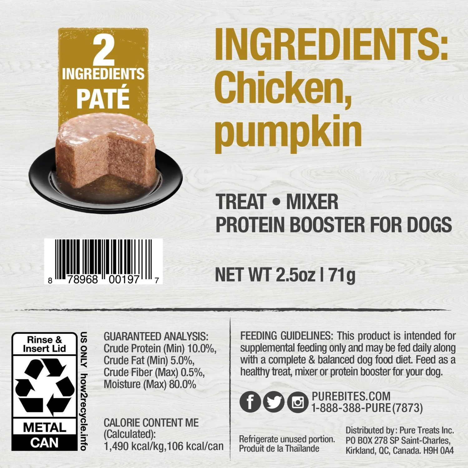 PureBites Dog Pates Chicken & Pumpkin Food Topping 4 PureBites Dog Pates Chicken & Pumpkin Food Topping - Image 2