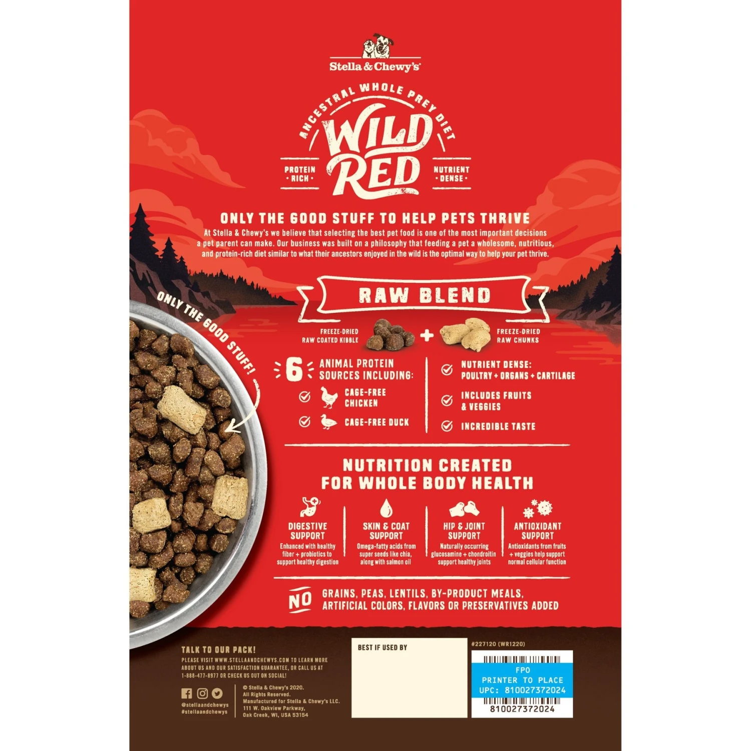 Stella & Chewy's Wild Red Raw Blend Kibble Grain-Free Prairie Recipe Dry Dog Food & Stella & Chewy's Wild Red Grain-Free Chicken & Lamb Stew Wet Dog Food 5 Stella & Chewy's Wild Red Raw Blend Kibble Grain-Free Prairie Recipe Dry Dog Food & Stella & Chewy's Wild Red Grain-Free Chicken & Lamb Stew Wet Dog Food - Image 3