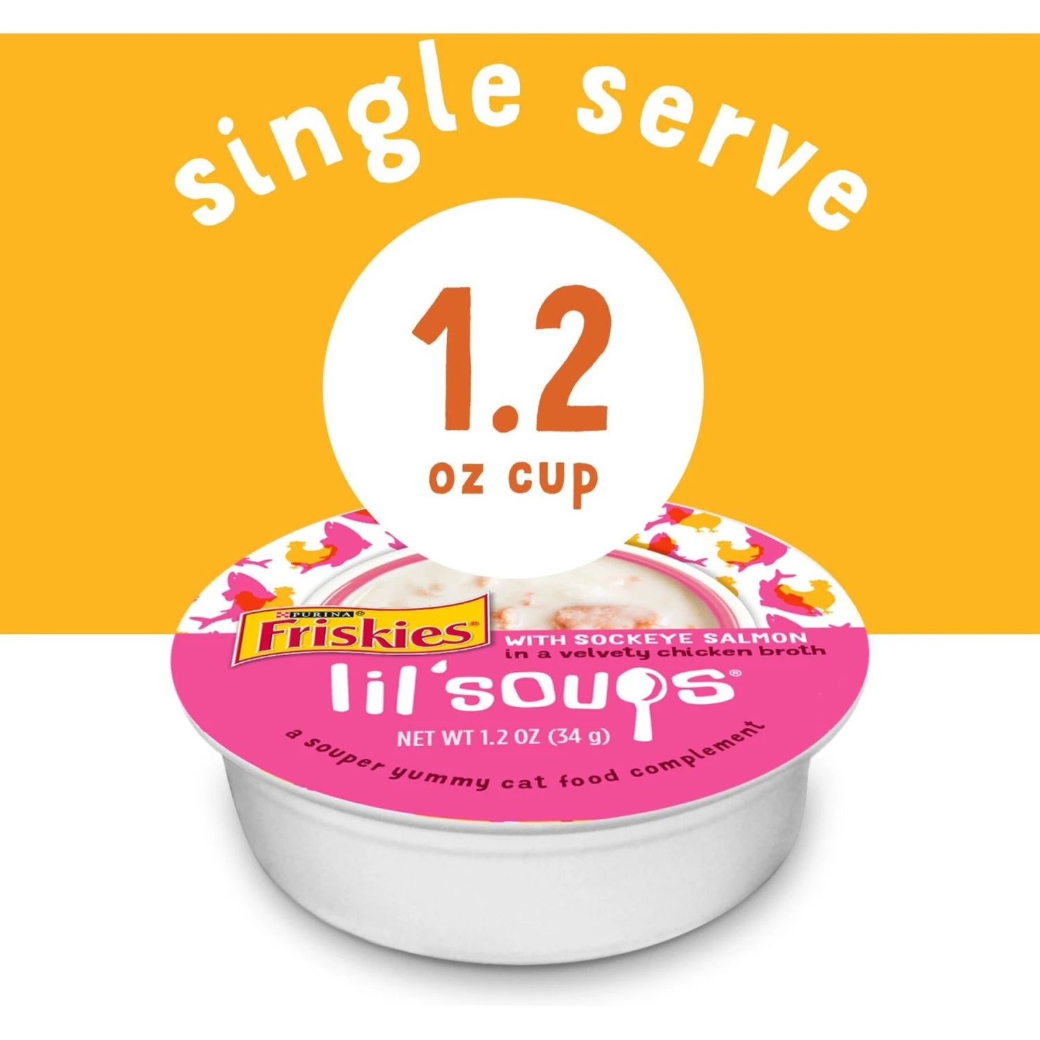 Friskies Lil' Soups Salmon, Tuna, & Shrimp Variety Pack Grain-Free Bits In Broth Wet Lickable Cat Food Topper 5 Friskies Lil' Soups Salmon, Tuna, & Shrimp Variety Pack Grain-Free Bits In Broth Wet Lickable Cat Food Topper - Image 3