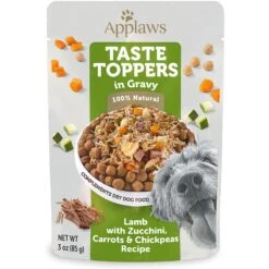 Applaws Taste Toppers Lamb, Carrot, Courgette & Chickpeas In Gravy Wet Dog Food Topper, 3-oz Pouch