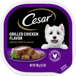 Cesar Classic Loaf In Sauce Grilled Chicken Flavor Grain-Free Small Breed Adult Wet Dog Food Trays