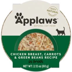 Applaws Chicken With Carrots & Green Beans In Broth Wet Cat Food, 2.12-oz, Case Of 18