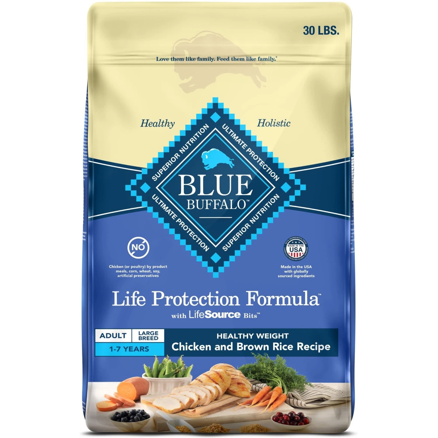 Blue Buffalo Life Protection Formula Large Breed Healthy Weight Adult Chicken & Brown Rice Recipe Dry Dog Food 3 Blue Buffalo Life Protection Formula Large Breed Healthy Weight Adult Chicken & Brown Rice Recipe Dry Dog Food