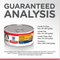Hill's Science Diet Adult 7+ Savory Chicken Entree Canned Cat Food -Blue Buffalo Shop 48943 PT6. AC SS1800 V1598154356