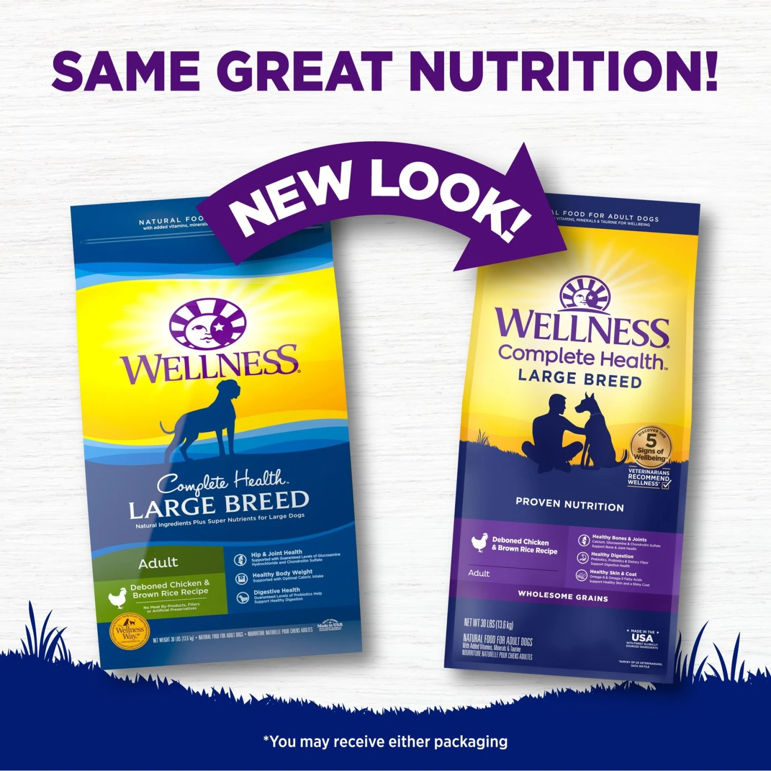 Wellness Large Breed Complete Health Adult Deboned Chicken & Brown Rice Recipe Dry Dog Food 4 Wellness Large Breed Complete Health Adult Deboned Chicken & Brown Rice Recipe Dry Dog Food - Image 2