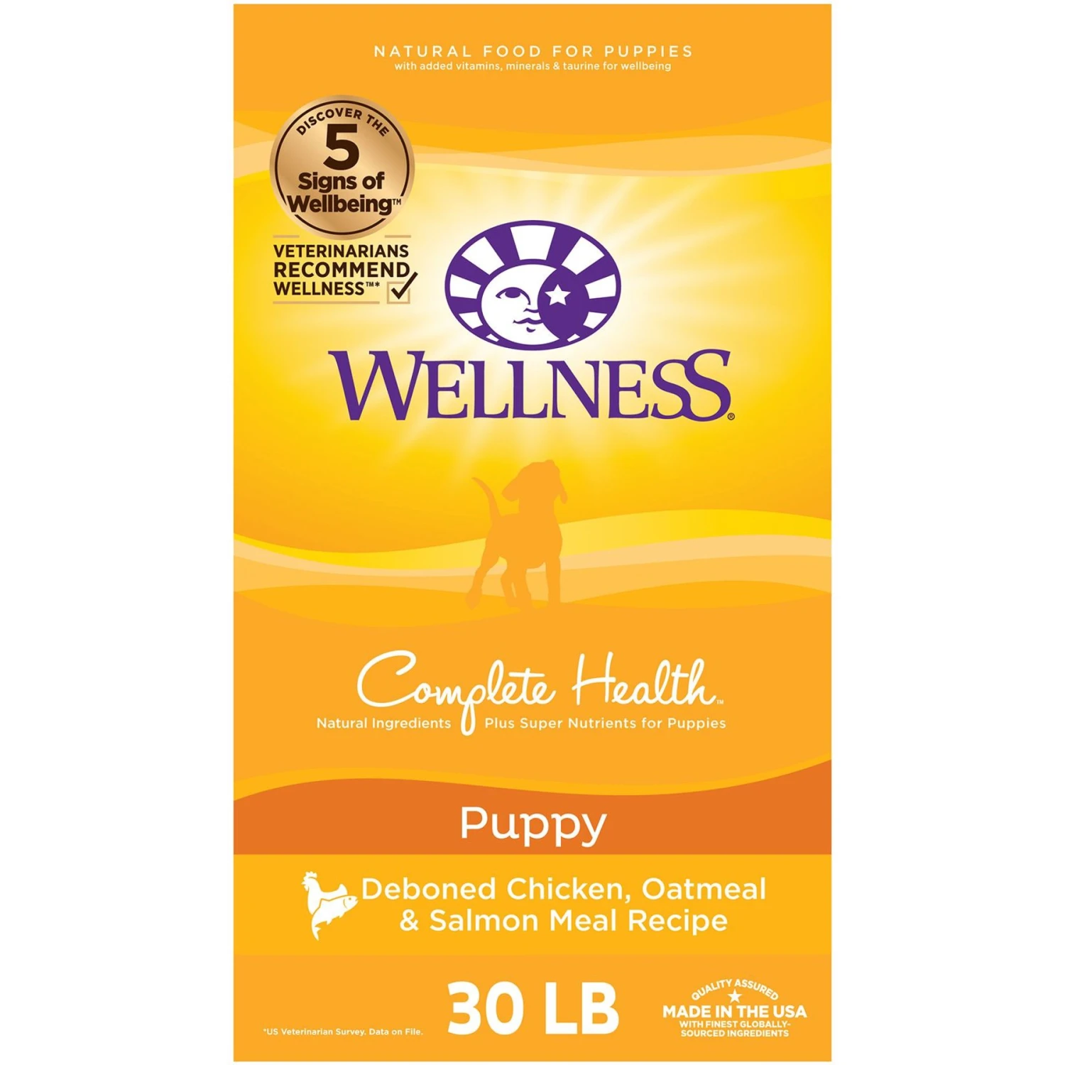 Wellness Complete Health Puppy Deboned Chicken, Oatmeal & Salmon Meal Recipe Dry Dog Food 3 Wellness Complete Health Puppy Deboned Chicken, Oatmeal & Salmon Meal Recipe Dry Dog Food