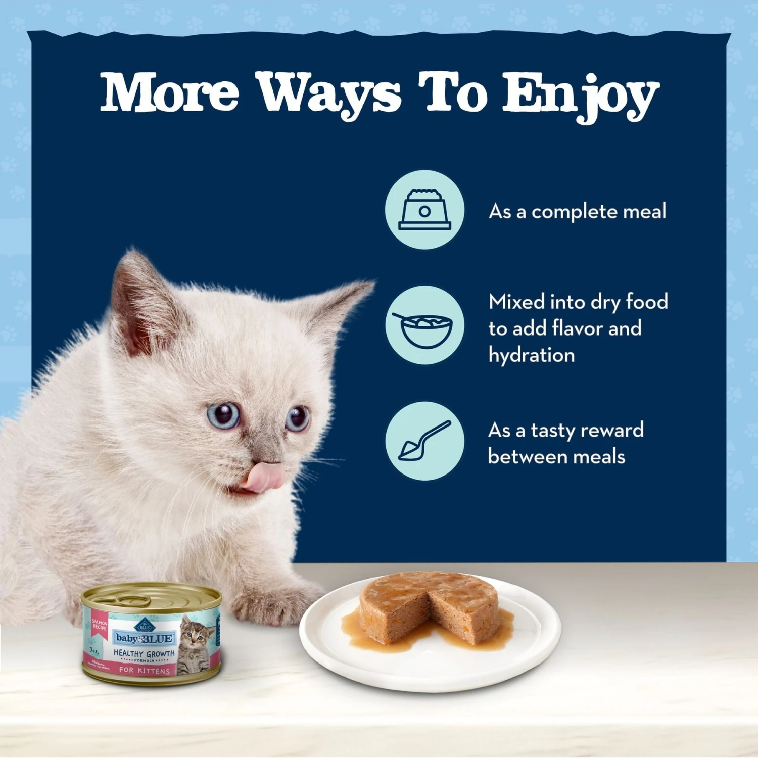 Blue Buffalo Baby Blue Healthy Growth Formula Grain-Free High Protein Salmon Recipe Kitten Wet Food, 3-oz Cans, Case Of 24 9 Blue Buffalo Baby Blue Healthy Growth Formula Grain-Free High Protein Salmon Recipe Kitten Wet Food, 3-oz Cans, Case Of 24 - Image 7