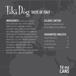 Tiki Dog Taste Of Italy! Grain-Free Chicken & Pasta Carbonara Chunks In Gravy Canned Dog Food, 12-oz, Case Of 8 -Blue Buffalo Shop 505194 PT2. AC SS1800 V1648580198