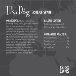 Tiki Dog Taste Of Spain! Grain-Free Chicken & Shrimp Paella Chunks In Gravy Canned Dog Food, 12-oz, Case Of 8 -Blue Buffalo Shop 505338 PT2. AC SS1800 V1648580183
