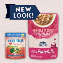 Natural Balance Platefulls Indoor Formula Salmon, Tuna, Chicken & Shrimp In Gravy Grain-Free Cat Food Pouches -Blue Buffalo Shop 50933 PT1. AC SS1800 V1677532097