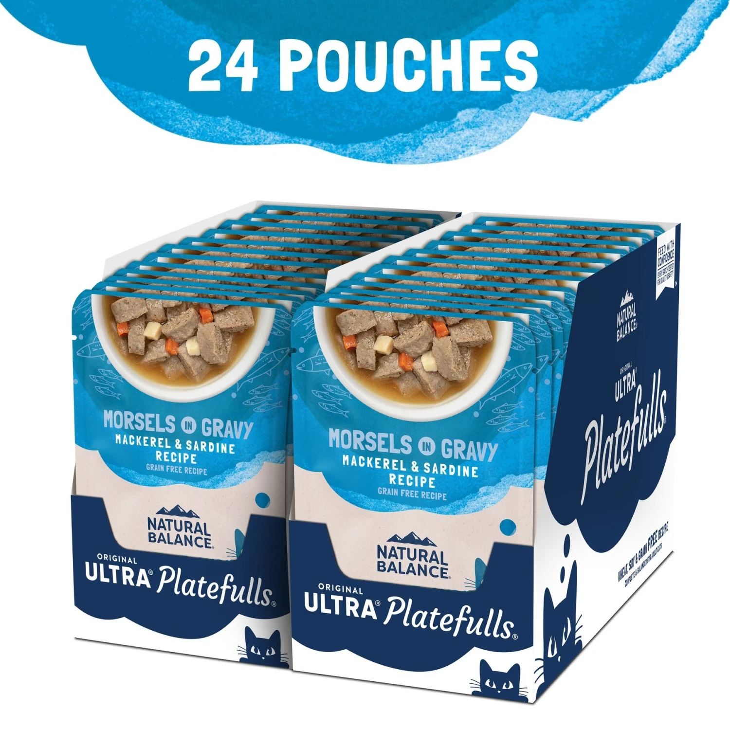 Natural Balance Platefulls Indoor Formula Mackerel & Sardine In Gravy Grain-Free Cat Food Pouches 6 Natural Balance Platefulls Indoor Formula Mackerel & Sardine In Gravy Grain-Free Cat Food Pouches - Image 4