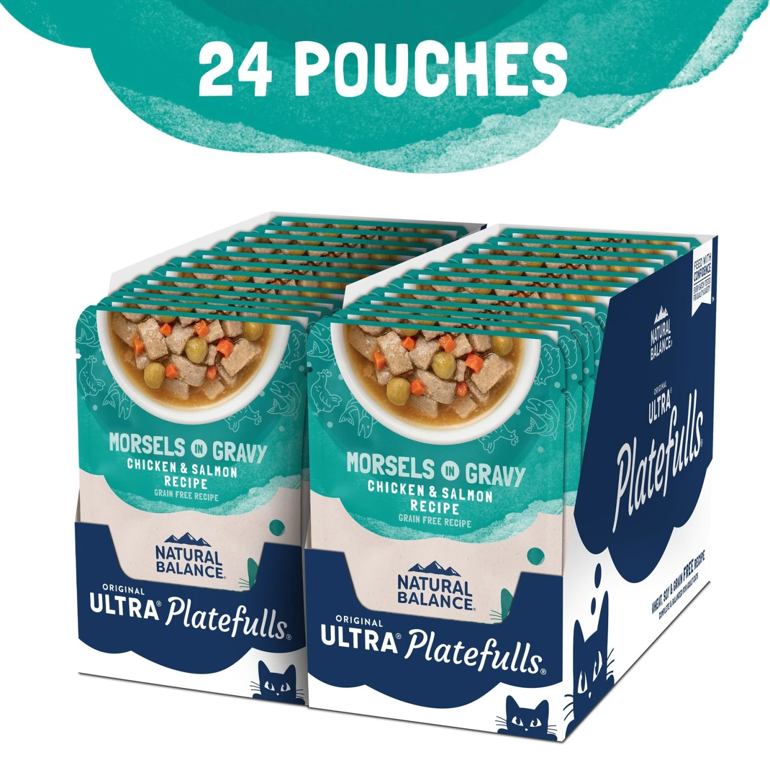 Natural Balance Platefulls Chicken & Salmon Formula In Gravy Grain-Free Cat Food Pouches 6 Natural Balance Platefulls Chicken & Salmon Formula In Gravy Grain-Free Cat Food Pouches - Image 4