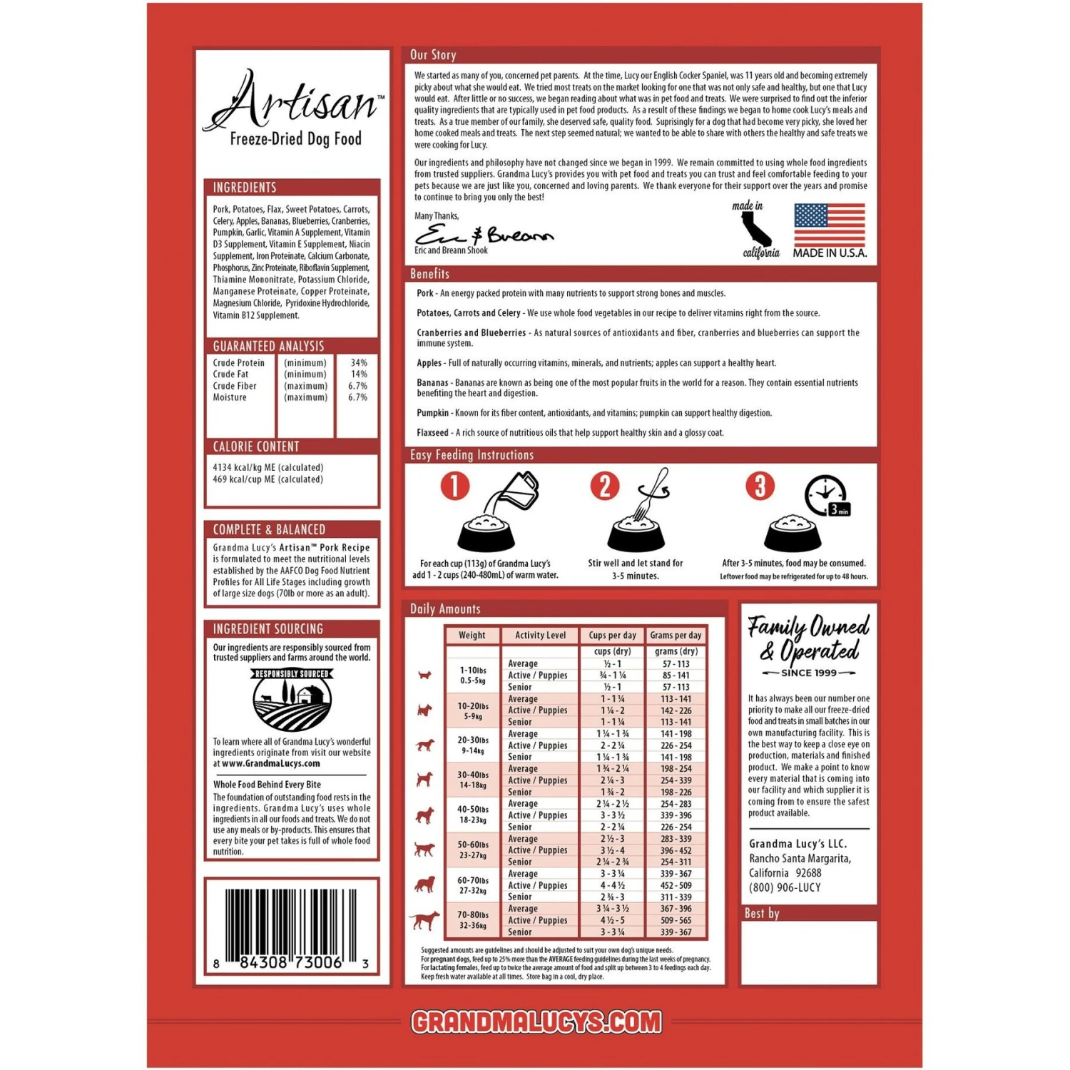 Grandma Lucy's Artisan Pork Grain-Free Freeze-Dried Dog Food 4 Grandma Lucy's Artisan Pork Grain-Free Freeze-Dried Dog Food - Image 2