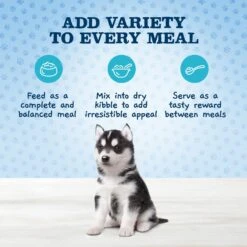Blue Buffalo Baby Blue Healthy Growth Formula Natural Chicken & Vegetable Recipe Puppy Wet Food, 12.5-oz Cans, Case Of 12 & Blue Buffalo Baby Blue Healthy Growth Formula Grain-Free High Protein Turkey & Potato Recipe Puppy Wet Food, 12.5-oz Cans, Case Of 12 -Blue Buffalo Shop 515038 PT4. AC SS1800 V1649349851