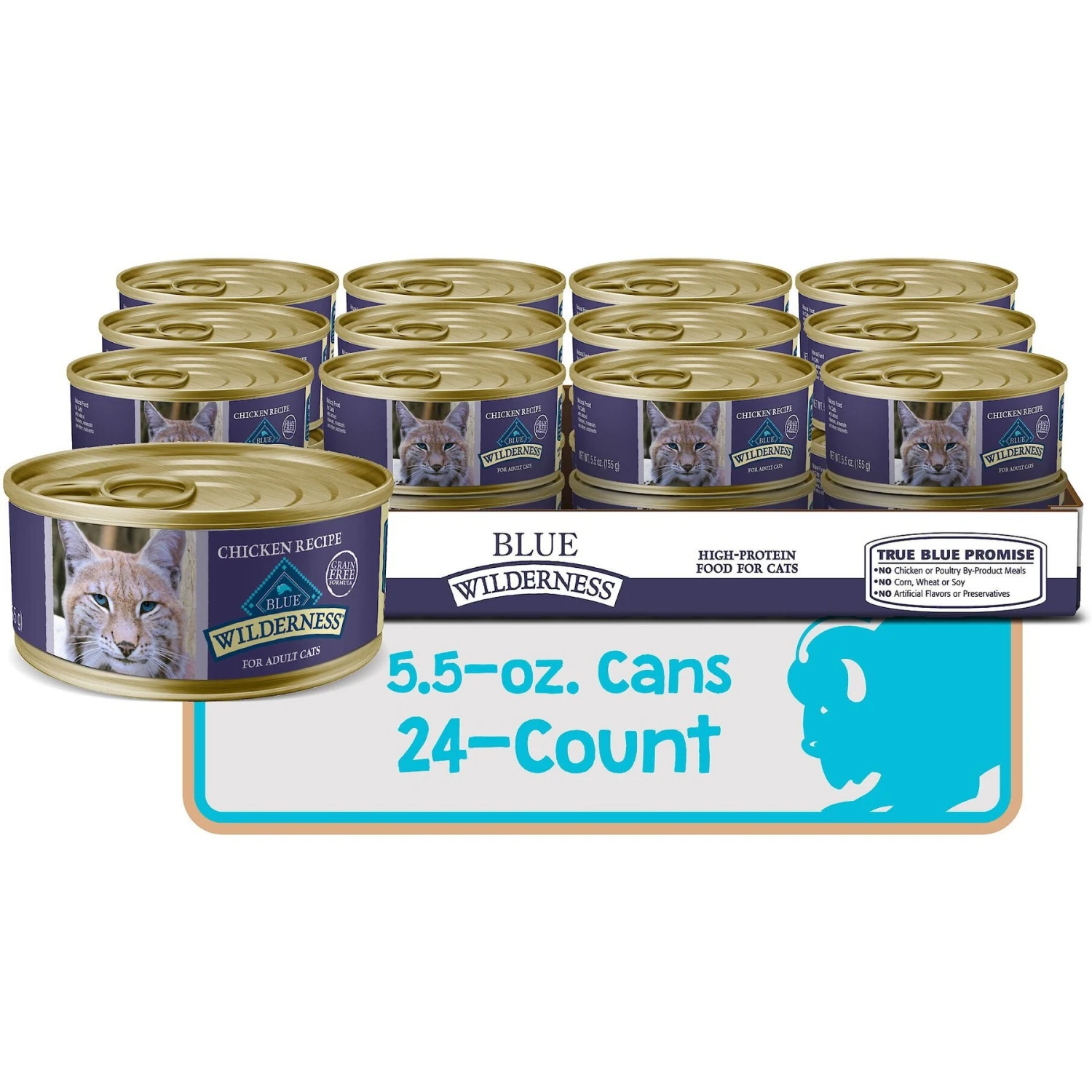 Blue Buffalo Wilderness Chicken Grain-Free Canned Cat Food 4 Blue Buffalo Wilderness Chicken Grain-Free Canned Cat Food - Image 2