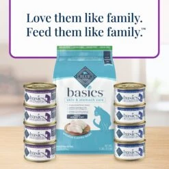 Blue Buffalo Basics Skin & Stomach Care Grain-Free Turkey & Potato Entree Indoor Adult Canned Cat Food -Blue Buffalo Shop 51734 PT8. AC SS1800 V1646270195