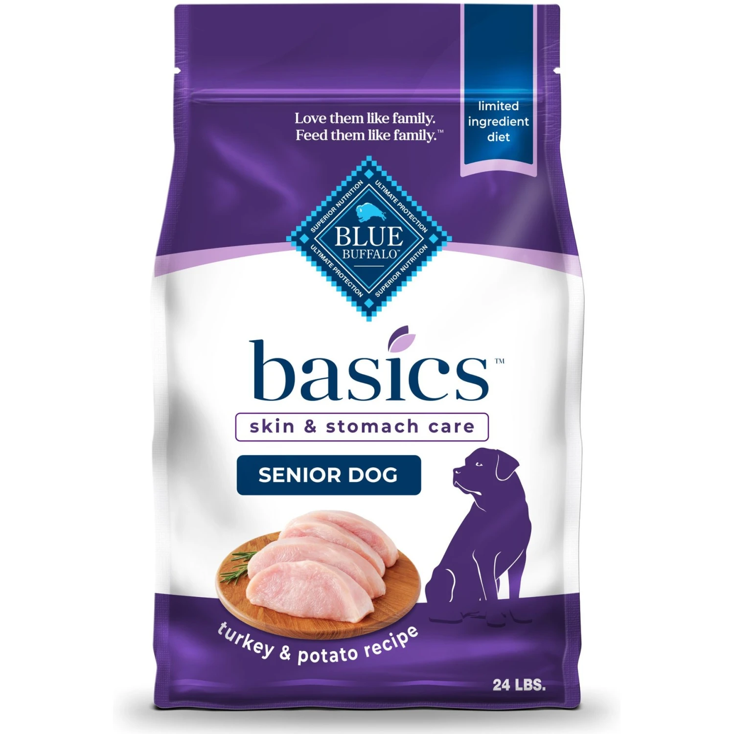 Blue Buffalo Basics Skin & Stomach Care Turkey & Potato Recipe Senior Dry Dog Food 3 Blue Buffalo Basics Skin & Stomach Care Turkey & Potato Recipe Senior Dry Dog Food