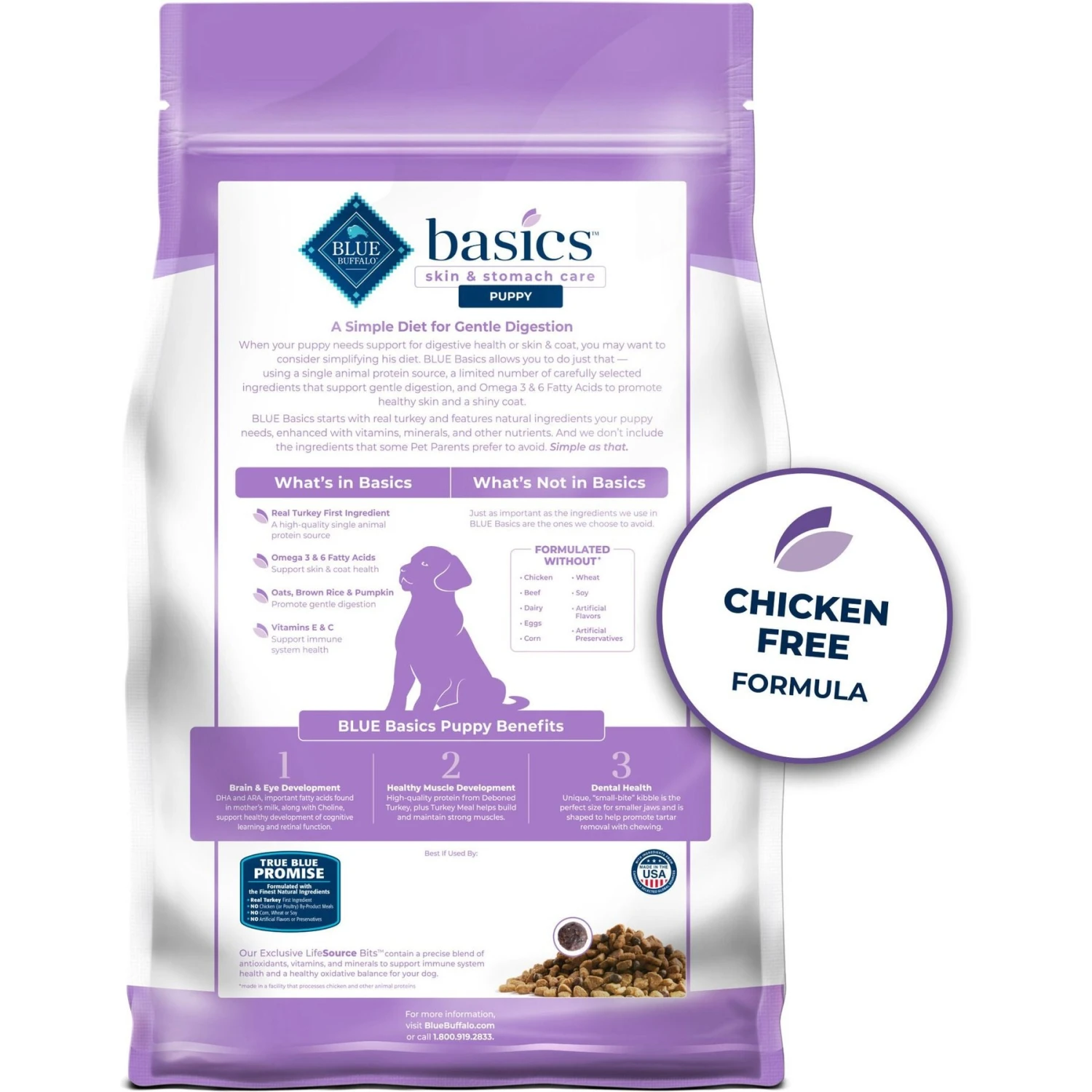 Blue Buffalo Basics Skin & Stomach Care Turkey & Potato Recipe Puppy Dry Dog Food 4 Blue Buffalo Basics Skin & Stomach Care Turkey & Potato Recipe Puppy Dry Dog Food - Image 2