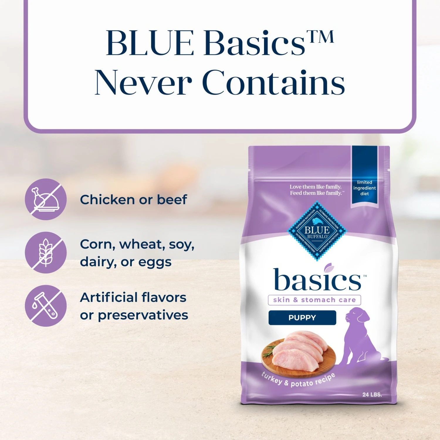Blue Buffalo Basics Skin & Stomach Care Turkey & Potato Recipe Puppy Dry Dog Food 8 Blue Buffalo Basics Skin & Stomach Care Turkey & Potato Recipe Puppy Dry Dog Food - Image 6