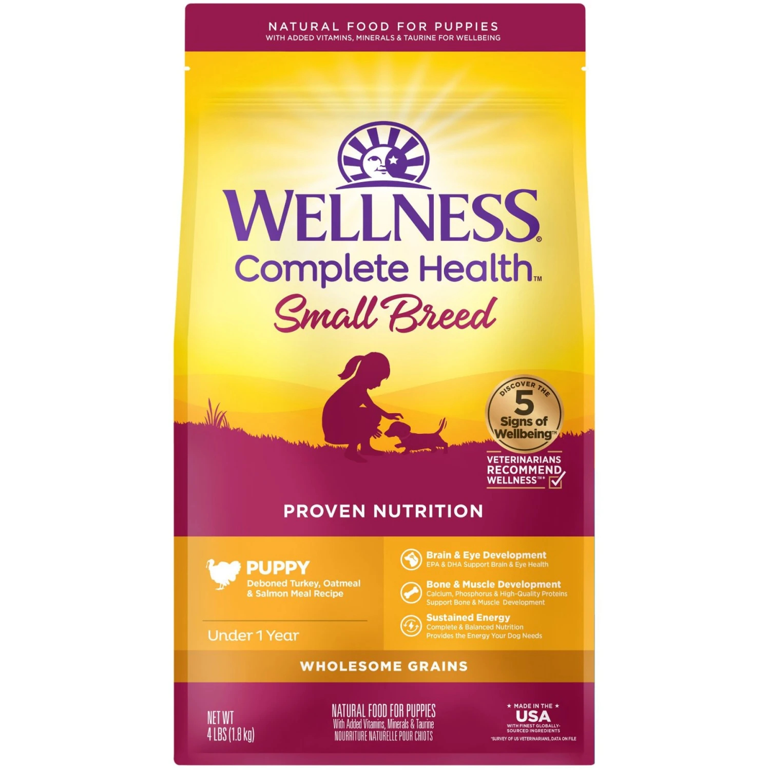 Wellness Small Breed Complete Health Puppy Turkey, Oatmeal & Salmon Meal Recipe Dry Dog Food 3 Wellness Small Breed Complete Health Puppy Turkey, Oatmeal & Salmon Meal Recipe Dry Dog Food